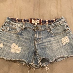Forever 21 Light Ripped Jean Shorts